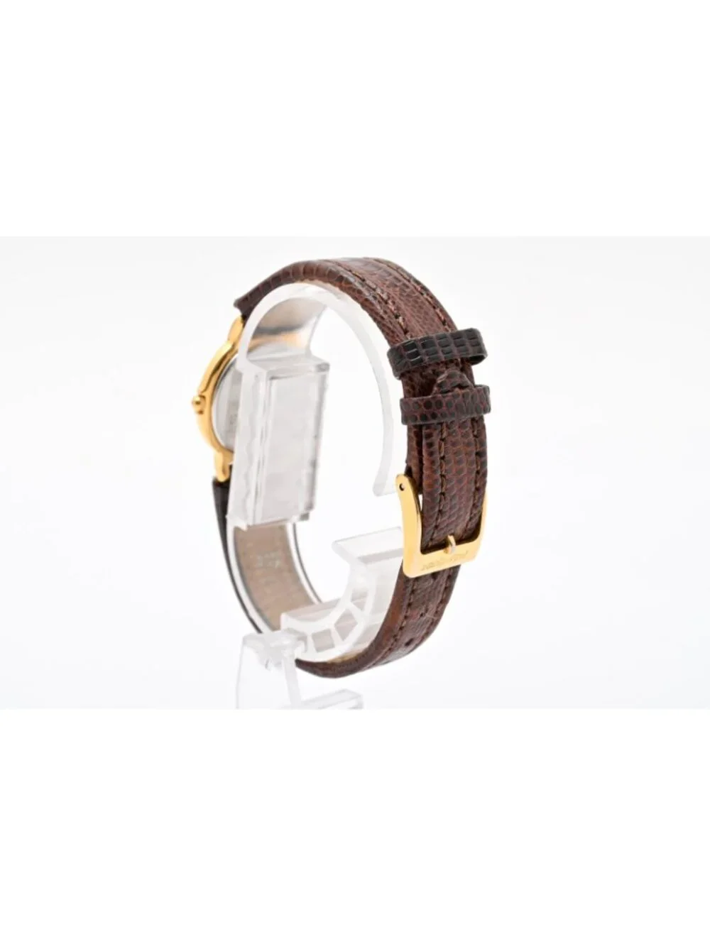 Saint Laurent YSL 2200 Quartz Watch Gold Dial Leather Strap
